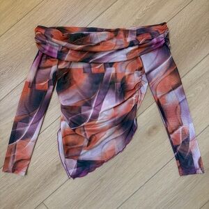 Abstract Off-Shoulder Top